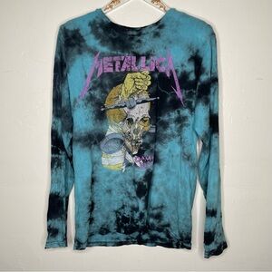 METALLICA Tie Dye Pushead Damaged Justice Hammer of Justice LONG SLEEVE Tshirt